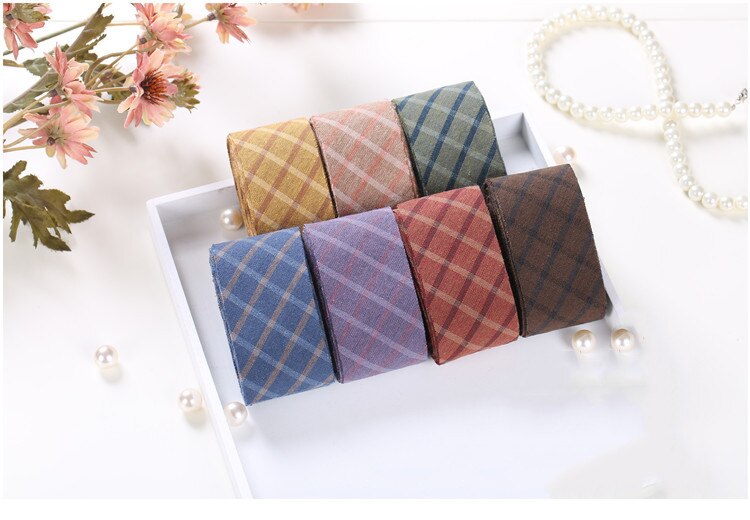 10meters Grid Stripe Yarn Dyed Cotton Bias Binding Tapes Ribbon for DIY Patchwork Accessories Cotton Fabric Trimming Sewing