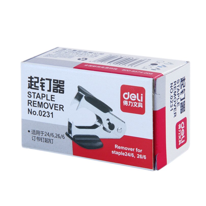 1Pc grapa metálica removedor para 24/6 y 26/6 grapas 0231 Oficina suministros de encuadernación inteligente discontinuas removedor Extractor de clavos