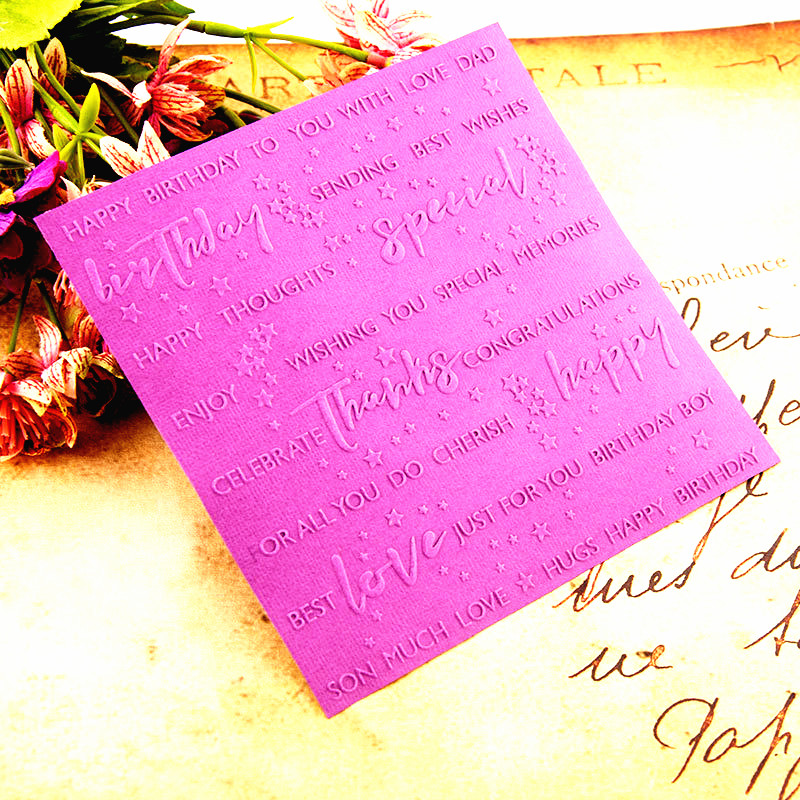 Dolce Vita-dossiers en papier à gaufrage en plastique, modèle d'anniversaire pour garçon, fabrication de cartes artisanales, fournitures de décoration d'album de mariage