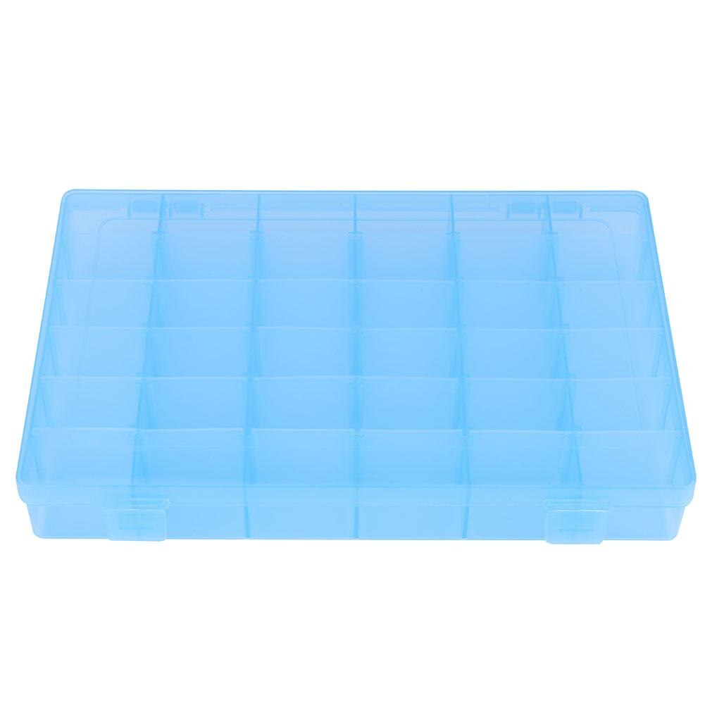 36 Grid Transparent Plastic Storage Jewelry Box Compartment Storage Detachable Electronic Rubber Accessories Beaded Storage Box: Blue