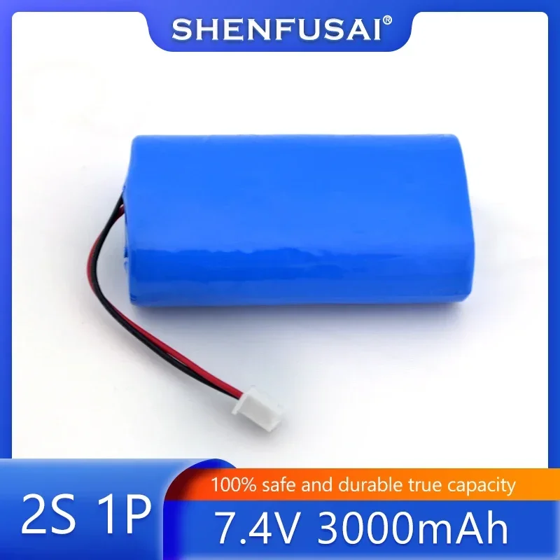 Bateria de lítio recarregável 7.4V 2S1P 18650 adequada para projetores, alto-falantes, monitoramento sem fio, iluminação, acessórios de brinquedo