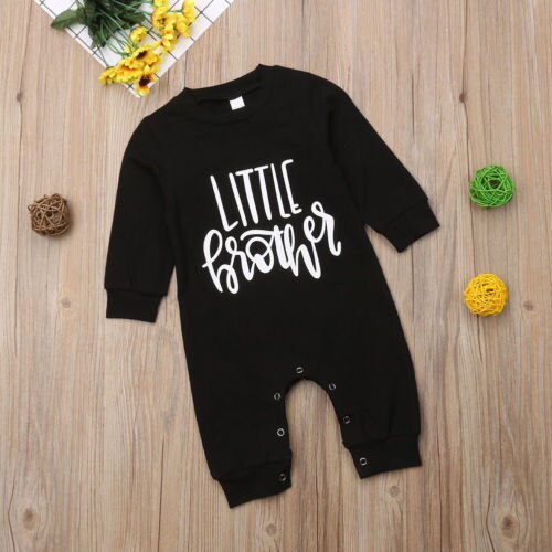 Baby Boy Romper Een Stuk Lange Mouw Broertje Print Jumpsuit Playsuit Kleding Outfits Herfst Winter Casual Kleding