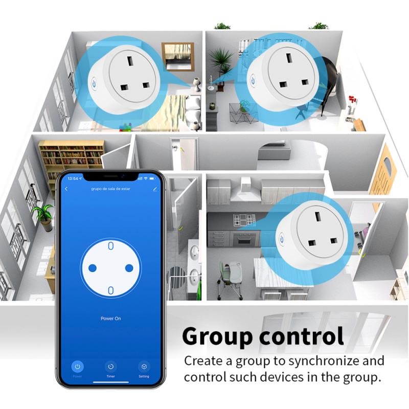 Tuya Zigbee Smart Socket UK 16A WiFi Power Plug Voice Timer Power Monitor Function Outlet Work With Alexa Google Home Smart Life