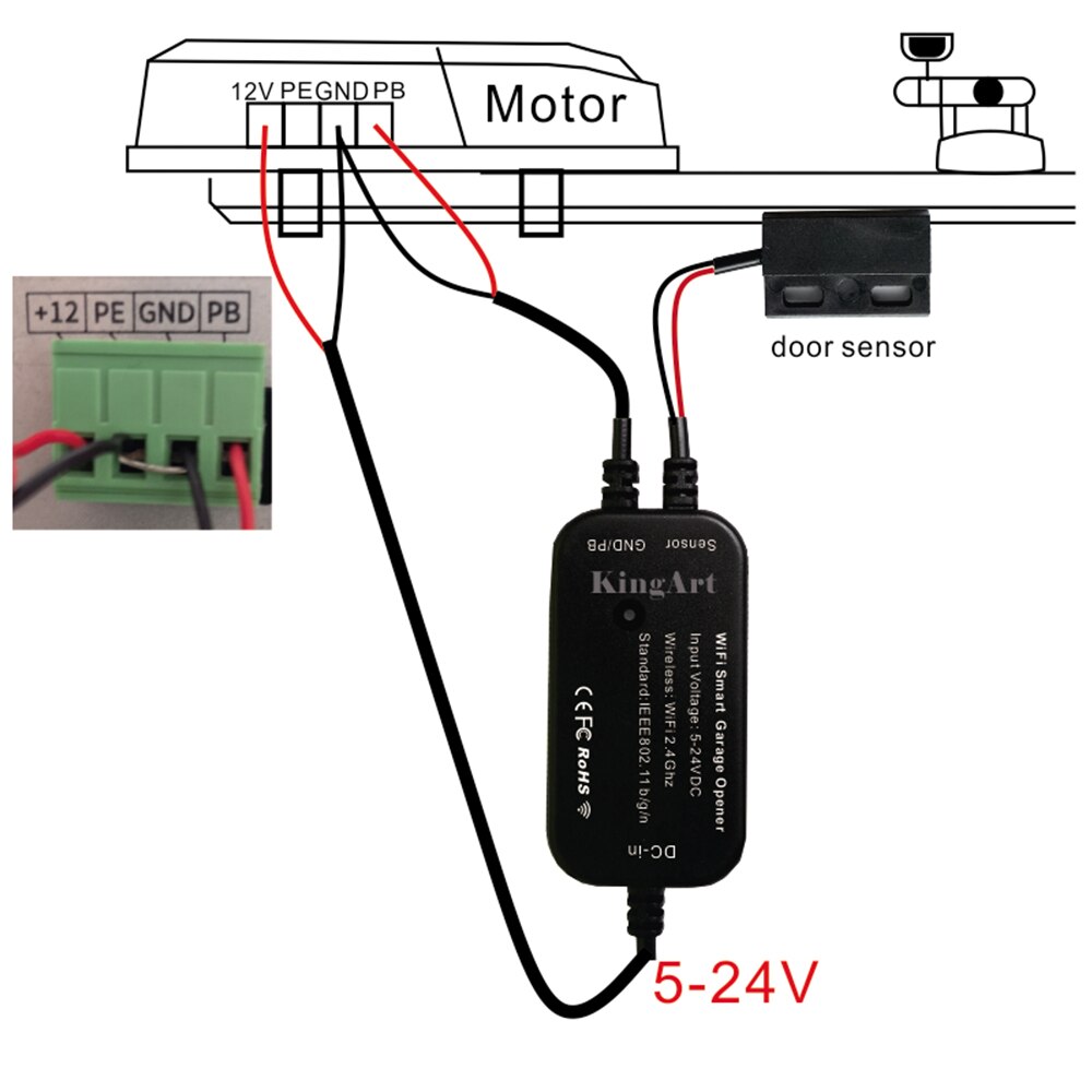 WiFi Smart Opener Smart Wi-Fi Garage Door Controller Remote Control Voice Control for Electric Door Garden Mall Roller Shutter