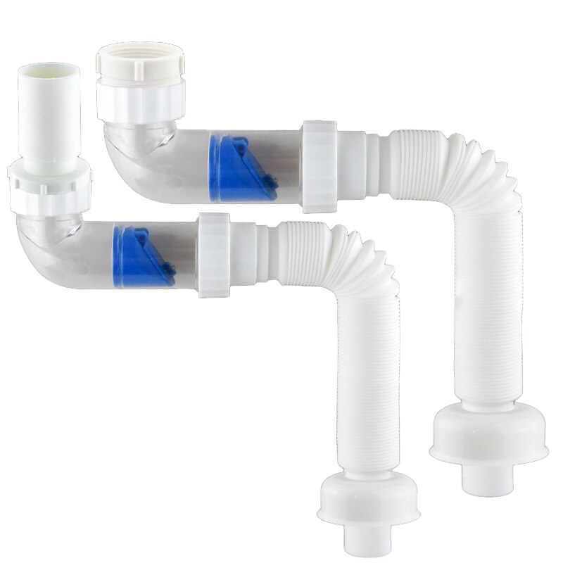 ABS Drain Hose Washbasin Corrugated Curved Pipe Bathroom Expandable Flexible Drain Tube Kitchen Sink Sewer Deodorant Accessories