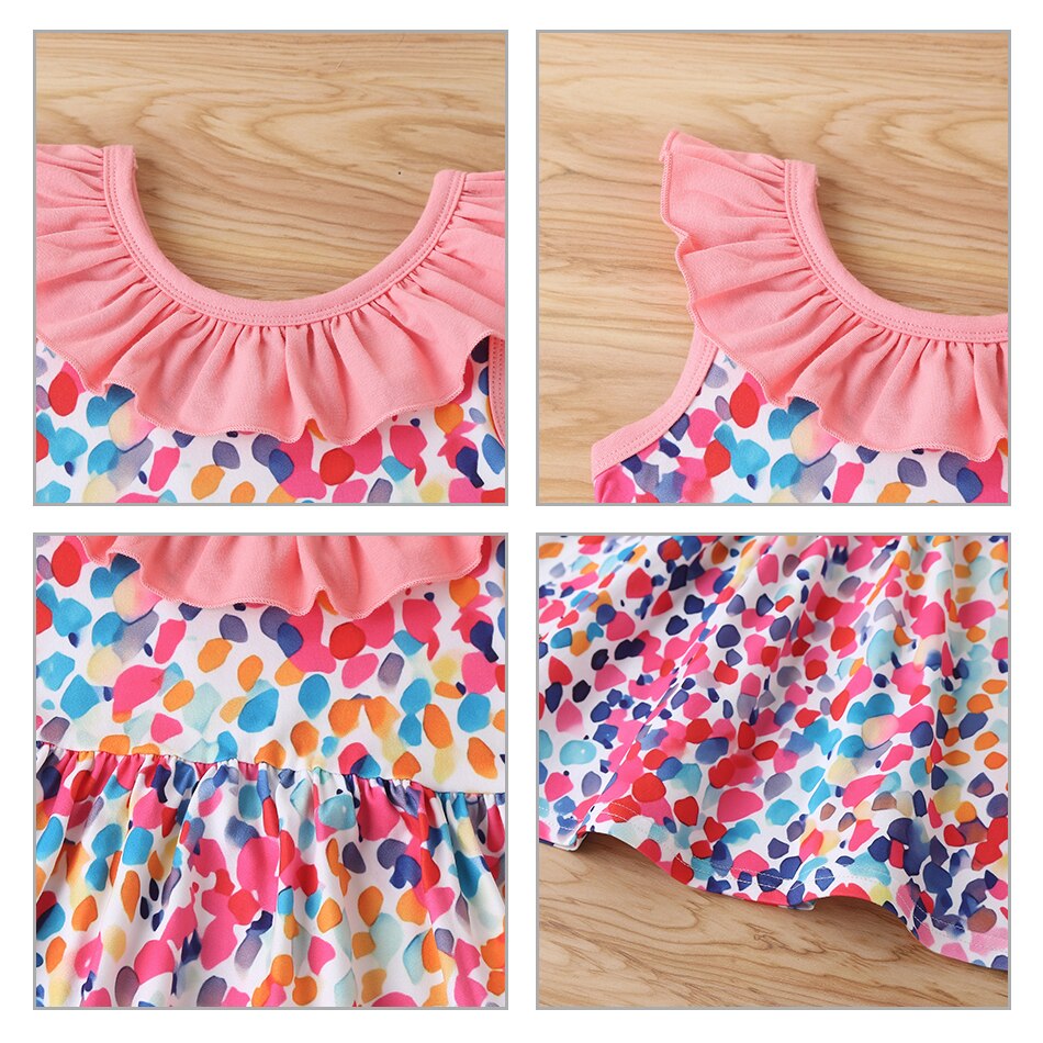 Leuke Baby Meisjes Mouwloze Bloem Print Jurken Kleding Kinderen Zomer Prinses Jurk Kinderen Party Ball Pageant Jurk Outfit