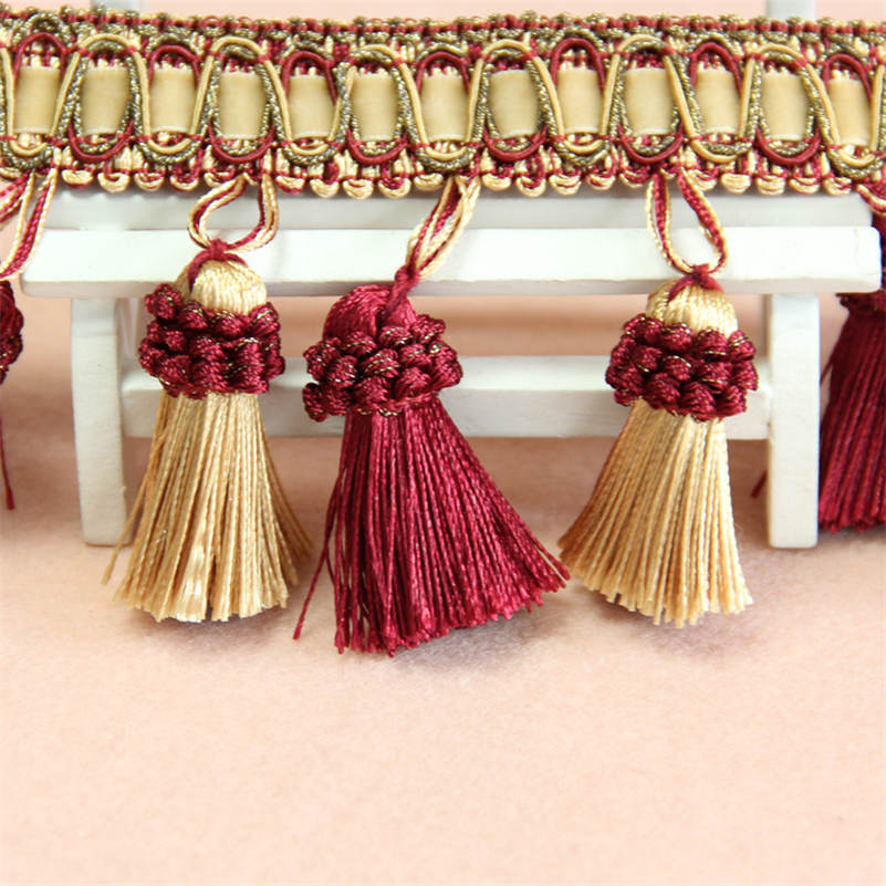 Bordo per tende da 1 metro, finiture per cucire, nappe, frange, tappezzeria, decorazione per cuscino fai da te: Ottone antico
