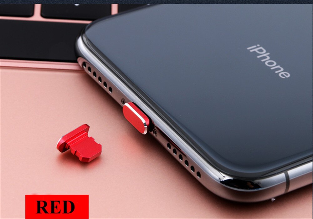 Mode Lading Poort Stof Plug Metal Skin Anti Stof Plug Bescherm voor Iphone 5 5 s 6 6 s 7 8 X Xr Xs Max 100 stks/partij