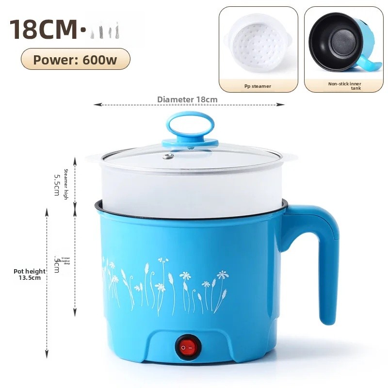 Multifunktionell elektrisk spisgryta liten kraftfull non-stick-gryta i rostfritt stål för kontorsbruk hushållsapparater 220v: Vit / Jp