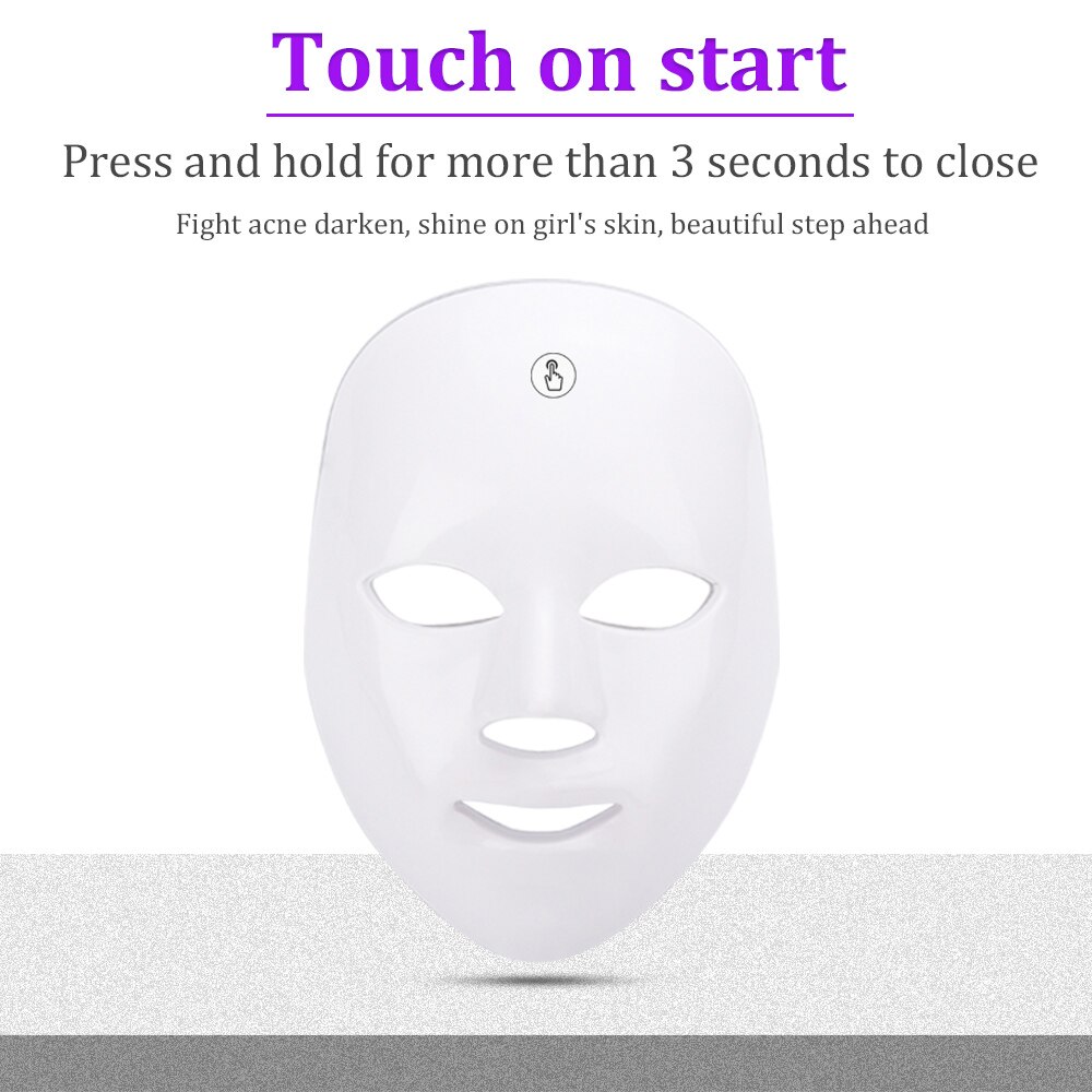 7 Colors Led Facial Mask Photon Therapy Light Energy Beauty Mask Anti Acne Wrinkle Whitening Spot Removal Skin Care Face Care