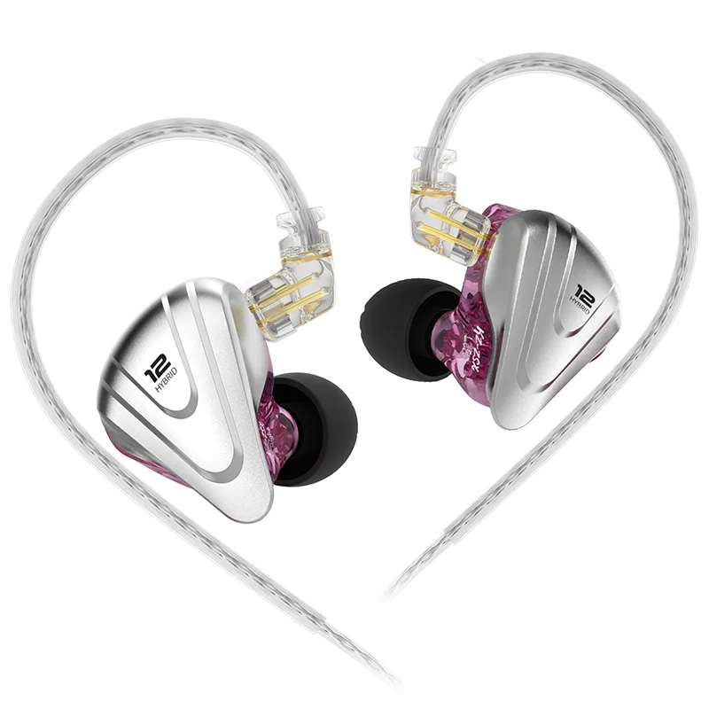 Kz zsx 1dd+5ba hybrid driver in-ear monitor høretelefoner hifi bas ørepropper musik spil sport headset 2- benet kabel  zs10 prox zar  pr1 pro: Blå