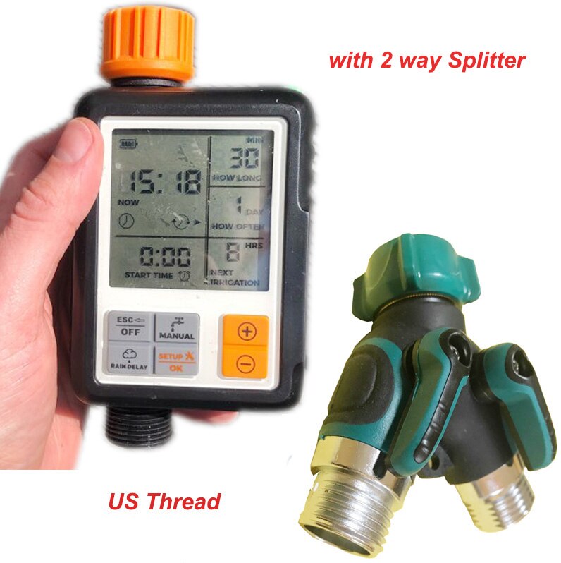 Automatisk lcd-skærm elektronisk vand timer sprinkler controller udendørs have timer automatisk vanding enhed vanding værktøj: 5