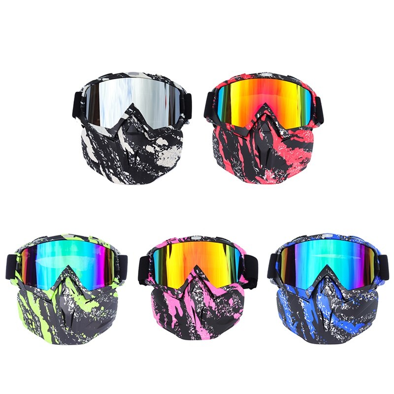 Ski snowboard bril gezichtsmasker offroad bril skibril afneembaar harley bril masker bril sneeuwbril wintersportbril