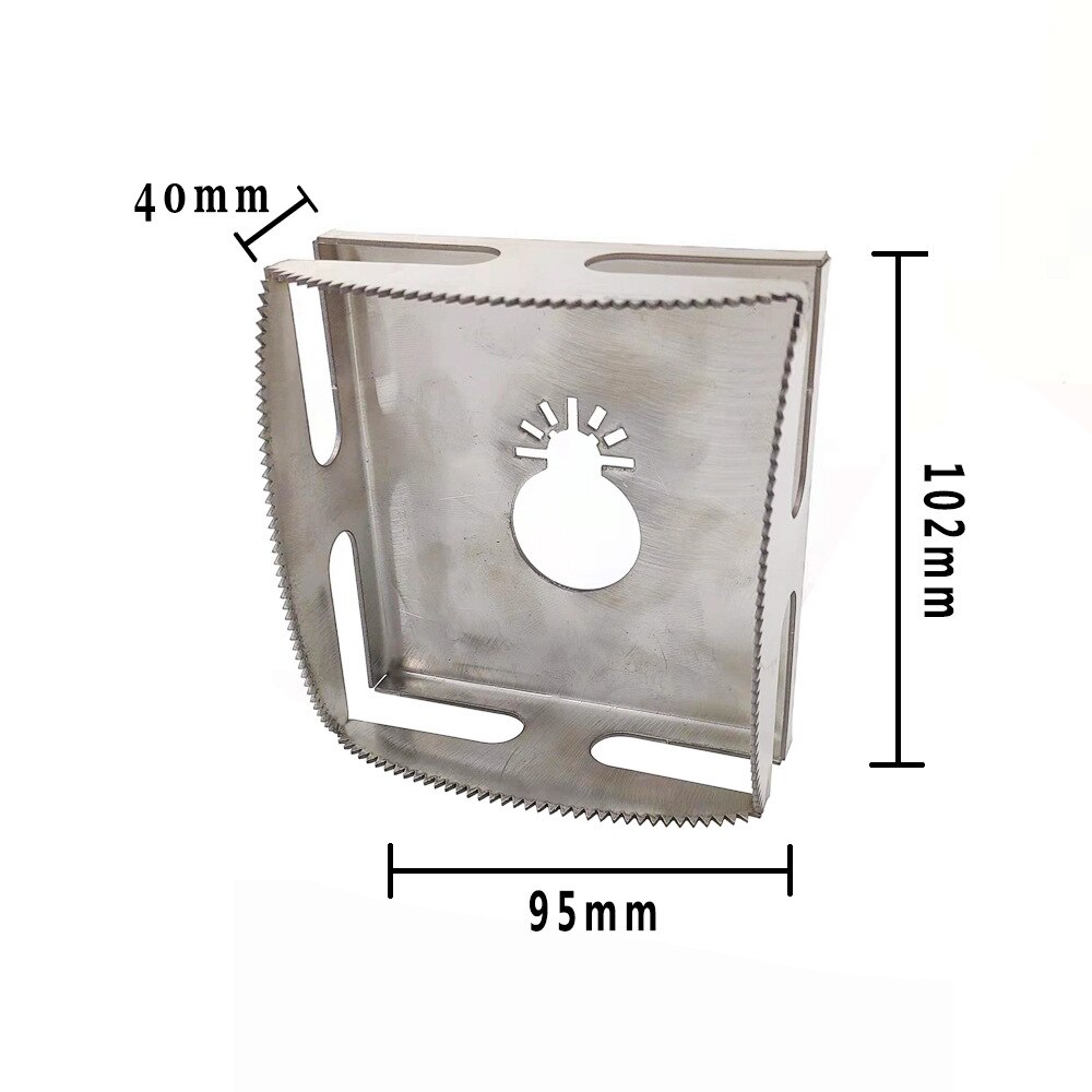 Square Slot Cutter Woodworking Square Hole Cutter Saw Tool Gypsum Board Slotter Drill Bit Hole Puncher Woodworking Tools: 95x102mm silver 2