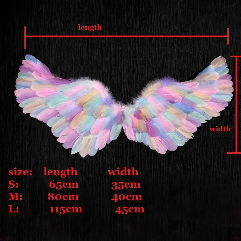 LED Light Up Glow White Colors Feather Angel Wings Costume for Kids Adults Halloween Christmas Year Eve Glow Party Supplies