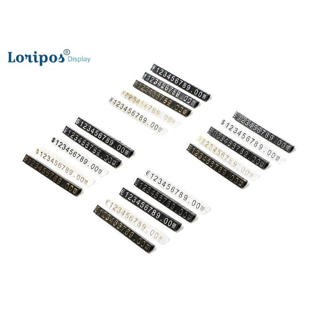 360 würfel Weiß Auf Schwarz Einstellbar Preis Anzeige Tag Label Einzelhandel Shop Digit Cube Stick Für Kleidung Schmuck Preis display