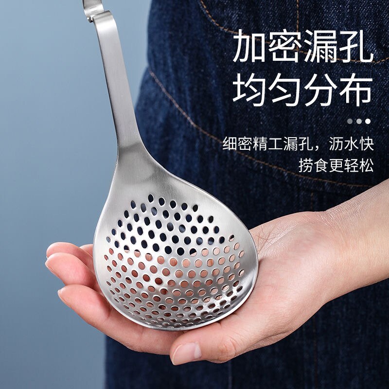 304 Roestvrij Stalen Wand Haak Pot Ladel Vergiet Lange Handvat Met Haak Anti-Slip-Opknoping Soep pollepel Set