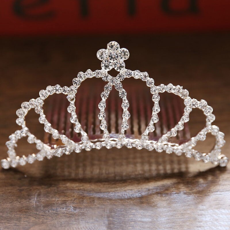 FORSEVEN Mini Silber Farbe Perle Strass Kristall Frauen Mädchen Prinzessin Diadem Hochzeit Haar Kamm Stil Tiara Krone Haar Schmuck: Style 09