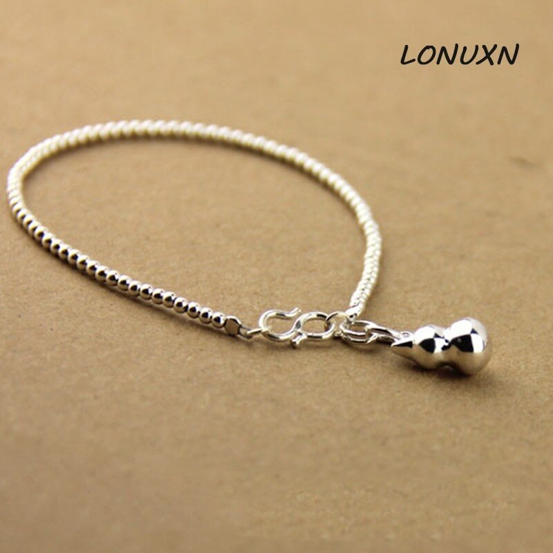 925 sterling silber kettenperlen-fußkettchen, sommerliche strand-fußkettchen, retro-kürbis-fußkettchen für damen, schmuck