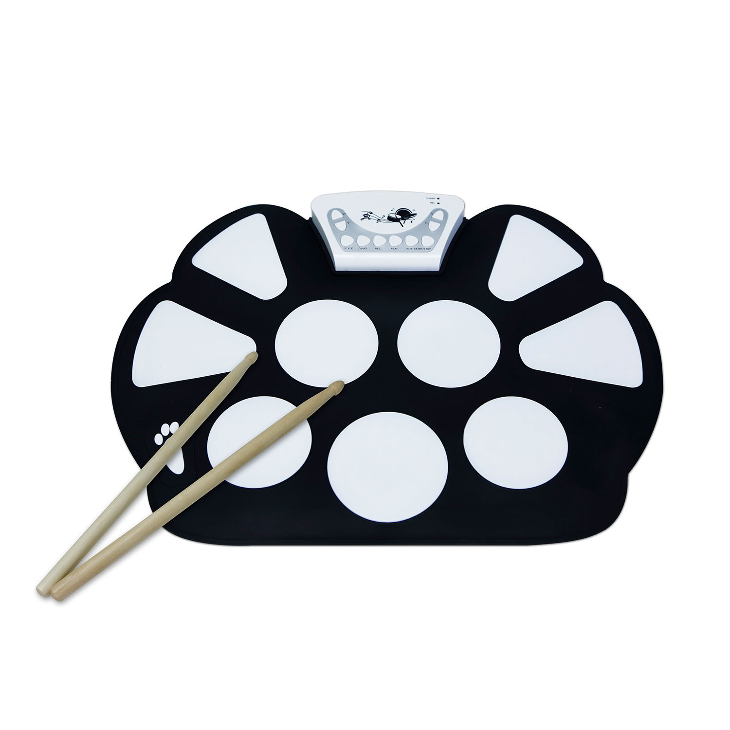 Flgt -w758 digitale draagbare 9- pad muziekinstrument elektronische oprolbare drumkit