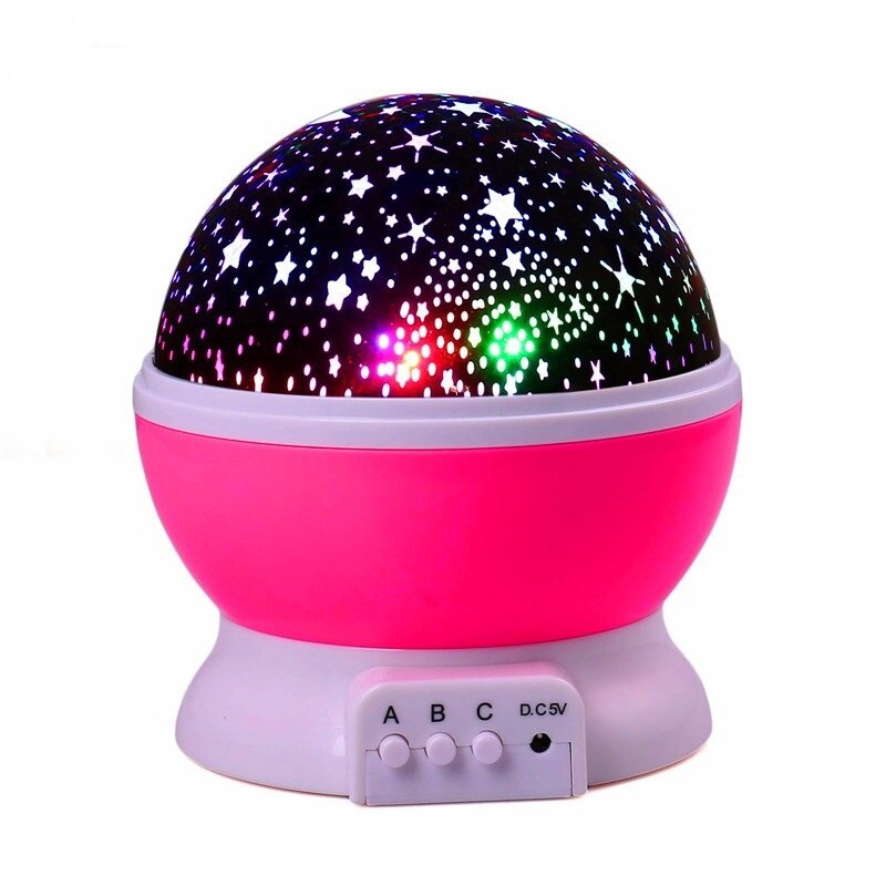 Stars Sterrenhemel LED Projector Moon Night Lamp Batterij USB Slaapkamer Party Projectie Lamp voor kinderen Nachtlampje: Pink