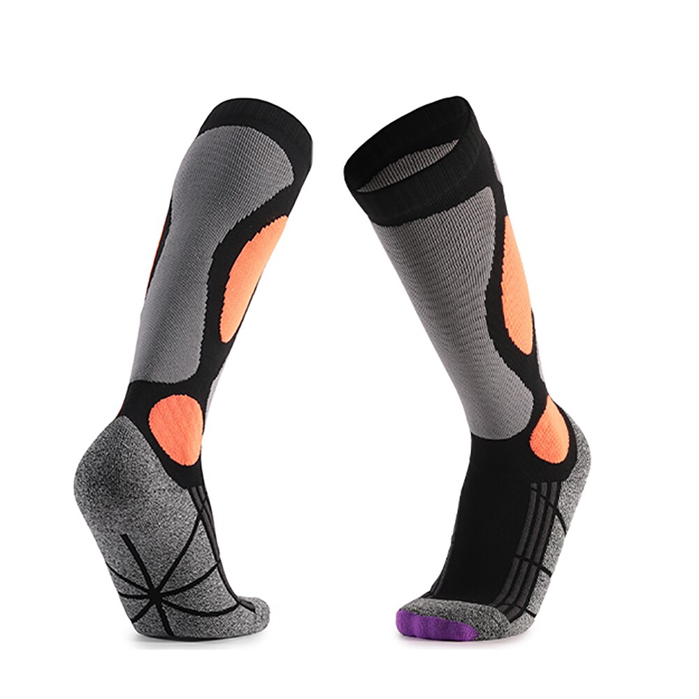 Meias esportivas inverno worm térmica meias de esqui para esportes ao ar livre ciclismo escalada caminhadas acampamento snowboard meias macias: orange