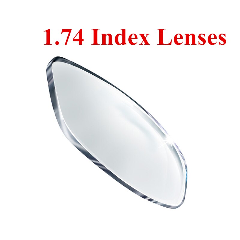 1.56 1.61 1.67 1.74 índice prescrição lentes asféricas super resistente fina única visão óptica miopia hyperopia óculos lente: 1.74 Index