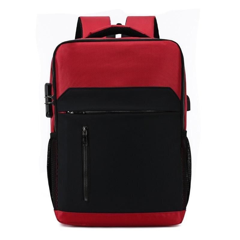 Mode Mannen Rugzak 15.6 Inch Laptop Rugzak Anti-Diefstal Reizen Rugzak Waterdicht College Student Schooltassen Schooltas: Red