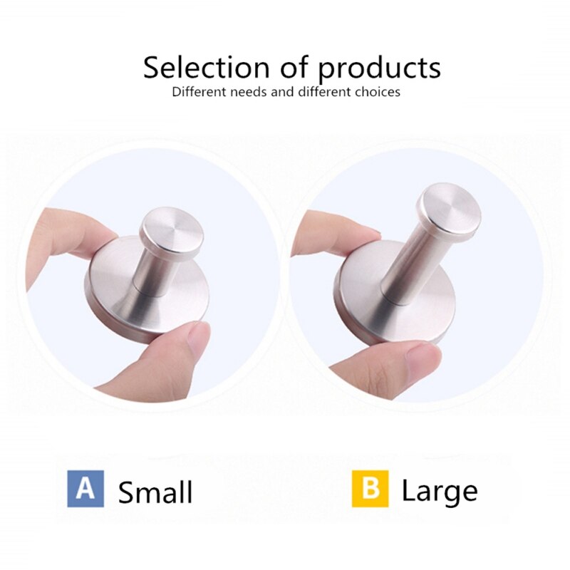 1 pièces acier inoxydable mur crochet auto-adhésif collant cuisine maison salle de bain bain balle clé sac manteau cintre stockage support suspendu
