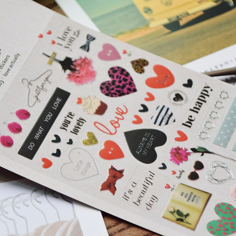 Sonia Love in realtà adesivi cuore rosa rosa fustellatura Scrapbooking Hobby diario fai da te Planbook decorazione materiale PET