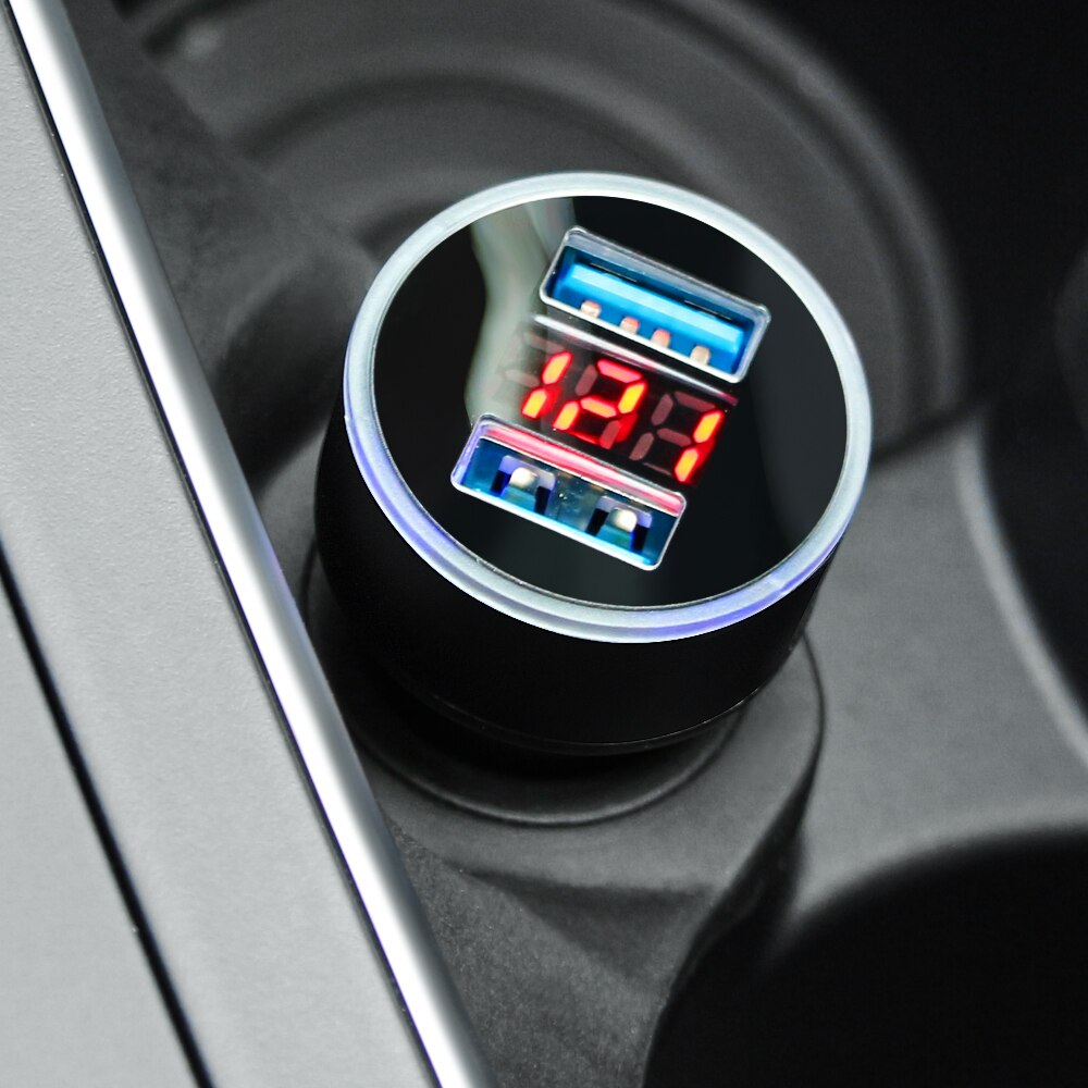Car Charger 5V 3.1A With LED Display Universal Dual Usb for Alfa Romeo alfa romeo 159 147 for saab 93 95 9000 peugeot 206 307