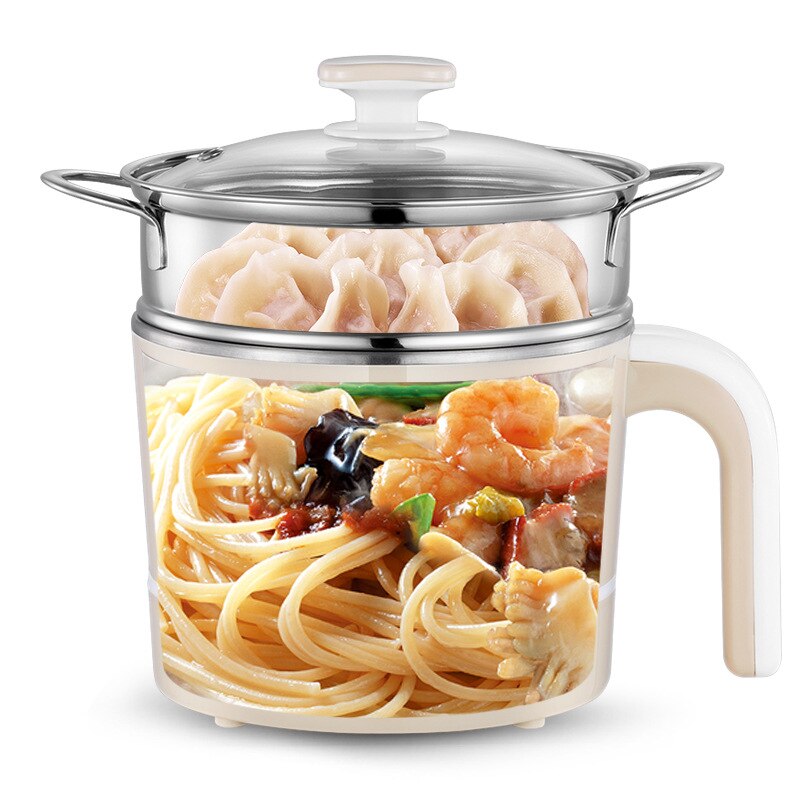 Mini cuiseur vapeur électrique multifonction, petit cuiseur électrique chauffant tasse 1l pour cuiseur vapeur/bouilli/cuisson