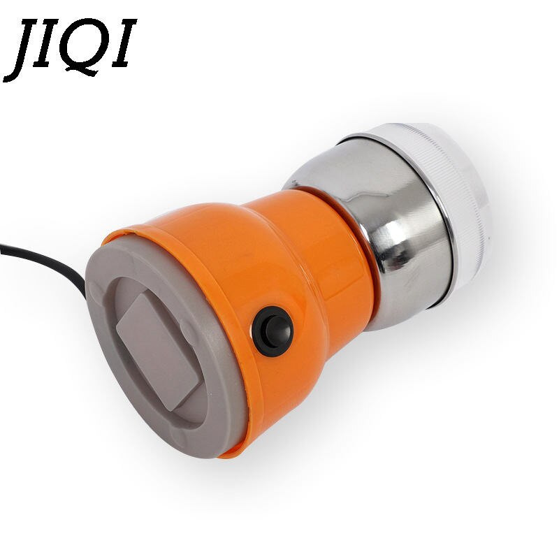 JIQI-Mini Molinillo Eléctrico de granos de café, 220V, hierbas para el hogar, rectificadora de tuercas de cobre, 150W, hoja de molino de acero inoxidable, enchufe de la UE