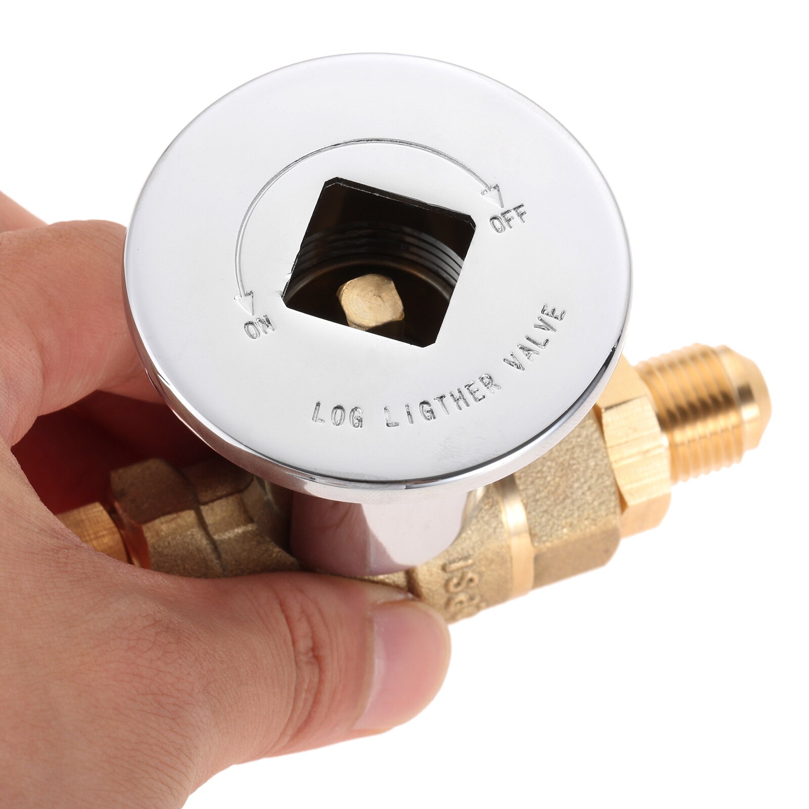 Gas LPG Propane Fuels Fire Pit 1/2 Inch Straight Quarter-Turn Shut-Off Valve +3-inch Key +3/8 Male Flare X 1/2 NPT Fitting