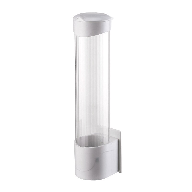 Disposable Paper Cups Dispenser Plastic Cup Holder for Water Dispenser Wall Mounted Automatic Cup Storage Rack: White