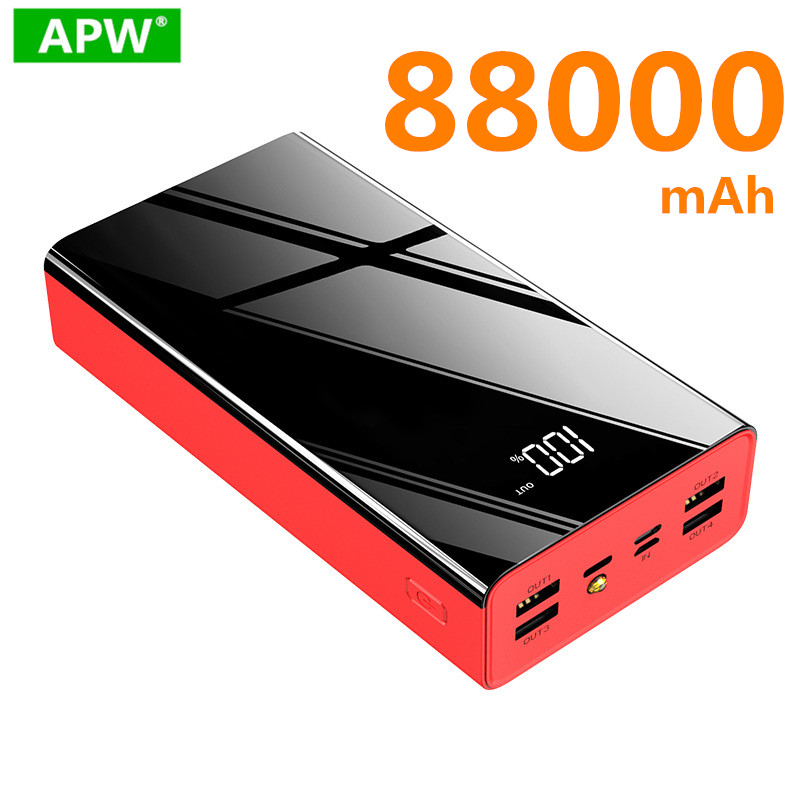 Power Bank 88000mAh Rollenmaschinenlinie Typc Micro USB QC Schnelle Aufladen Power Led-anzeige Tragbare Externe Batterie Ladegerät Für telefon tablet: Default Title