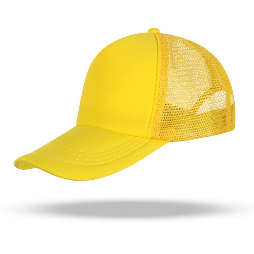 Snapback ajustable para hombres y mujeres, sombreros para hombres y mujeres, gorra de béisbol de malla Lisa informal, ropa de calle, sombrero de papá, gorra de camionero de Hip Hop: Yellow