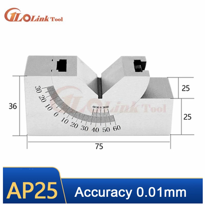 Adjustable Angle V Block 0 to 60Dgree Precision Ga... – Grandado