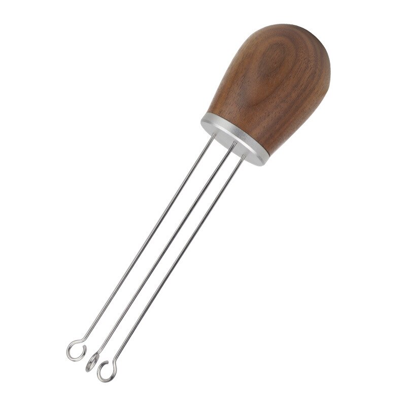 Solid Wood Handle Needle Coffee Tamper Coffee Tamper Distributor Leveler Tool Needle Coffee Powder Distributor Kitchen Accessor