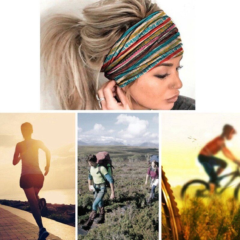 1Pc Gedrukt Yoga Elastische Haarband Sport Hoofdband Gym Anti-Slip Slim Haar Band Voor Sport Fitness Hoofdband tulband