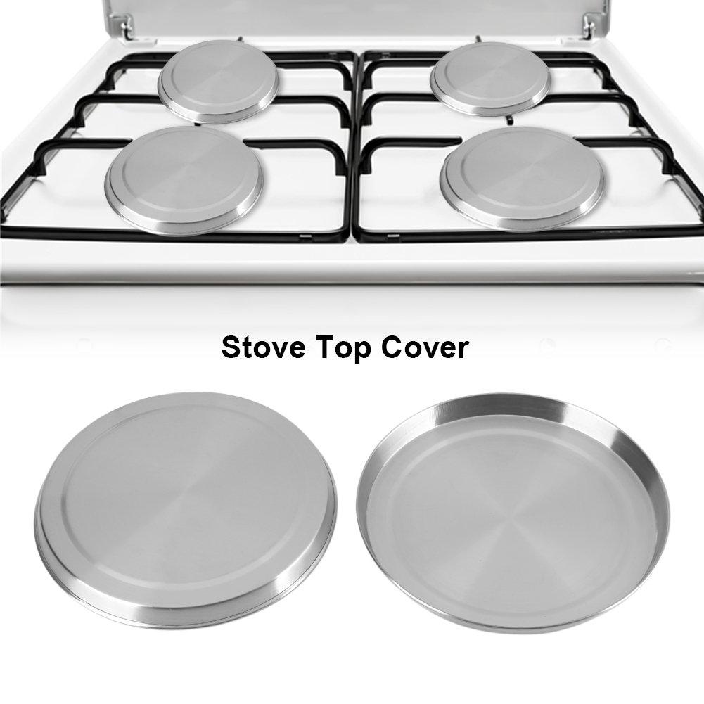 4pcs/Set Stainless Steel Kitchen Stove Top Covers Burner Round Cooker Protection Kitchen Cookware Cover Lid Cooking Tool