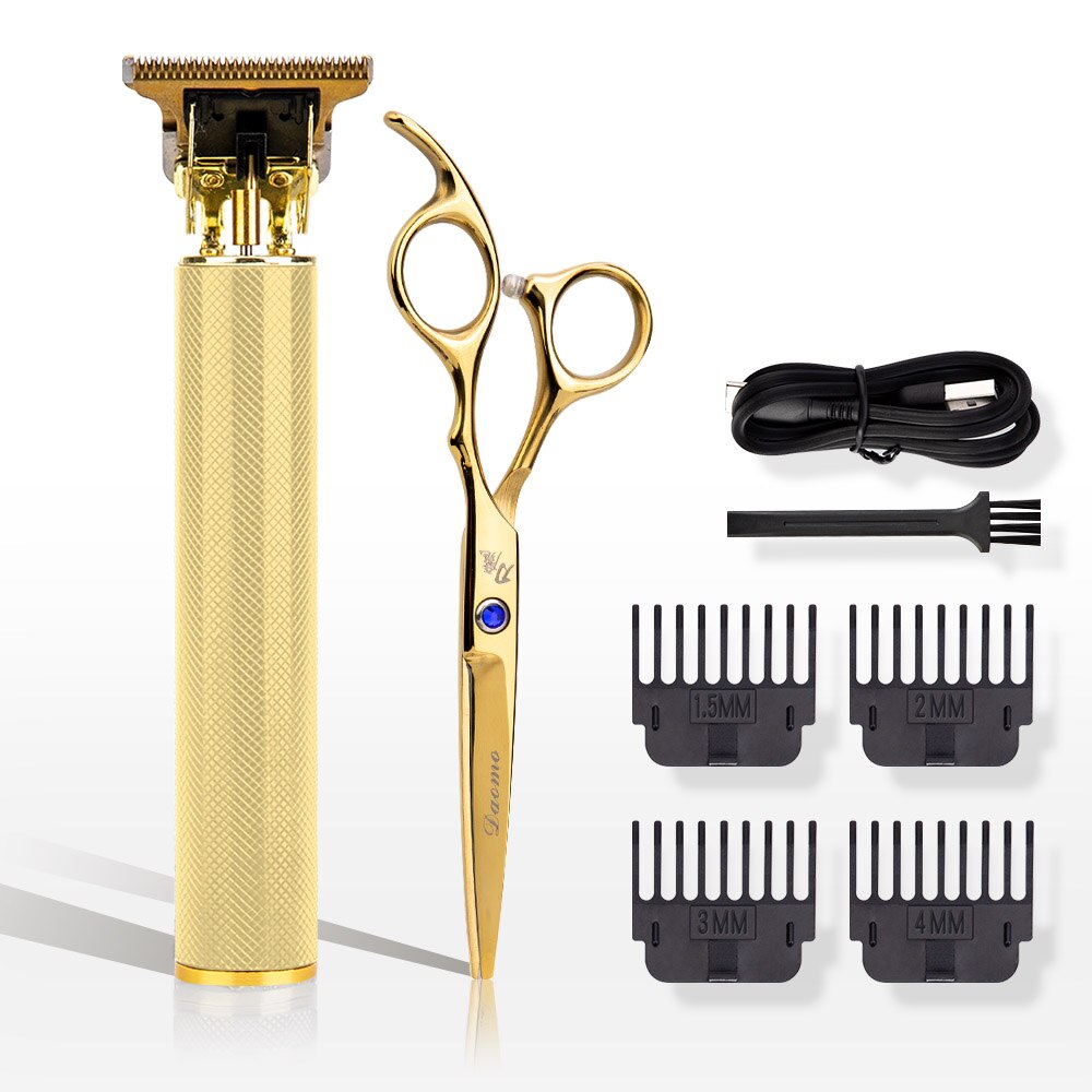 2/1pcs Hair Scissor Clipper Hairdressing Set Steel Titanium Barber Shop Electric Trimmer Men Hair Cutting Scissors: set A