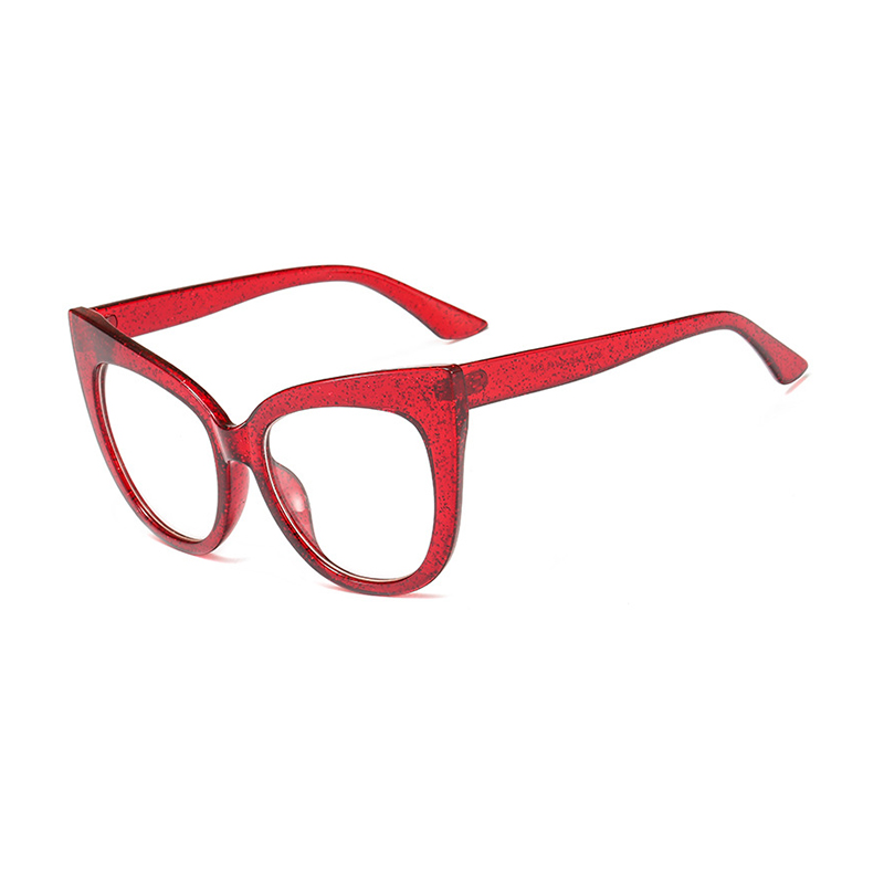 Cat Eye Oversized Glasses Frame Rivet Structure women Spectacles Frames Red Black Color Brand Eyeglasses Unisex: 26