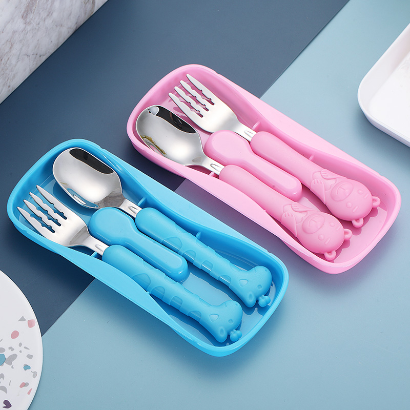 2 stks/set Rvs Vork Lepel Eetstokjes Reizen Ourdoor Camping Bestek Gereedschap draagbare Roestvrij Staal Servies 5 Kleuren