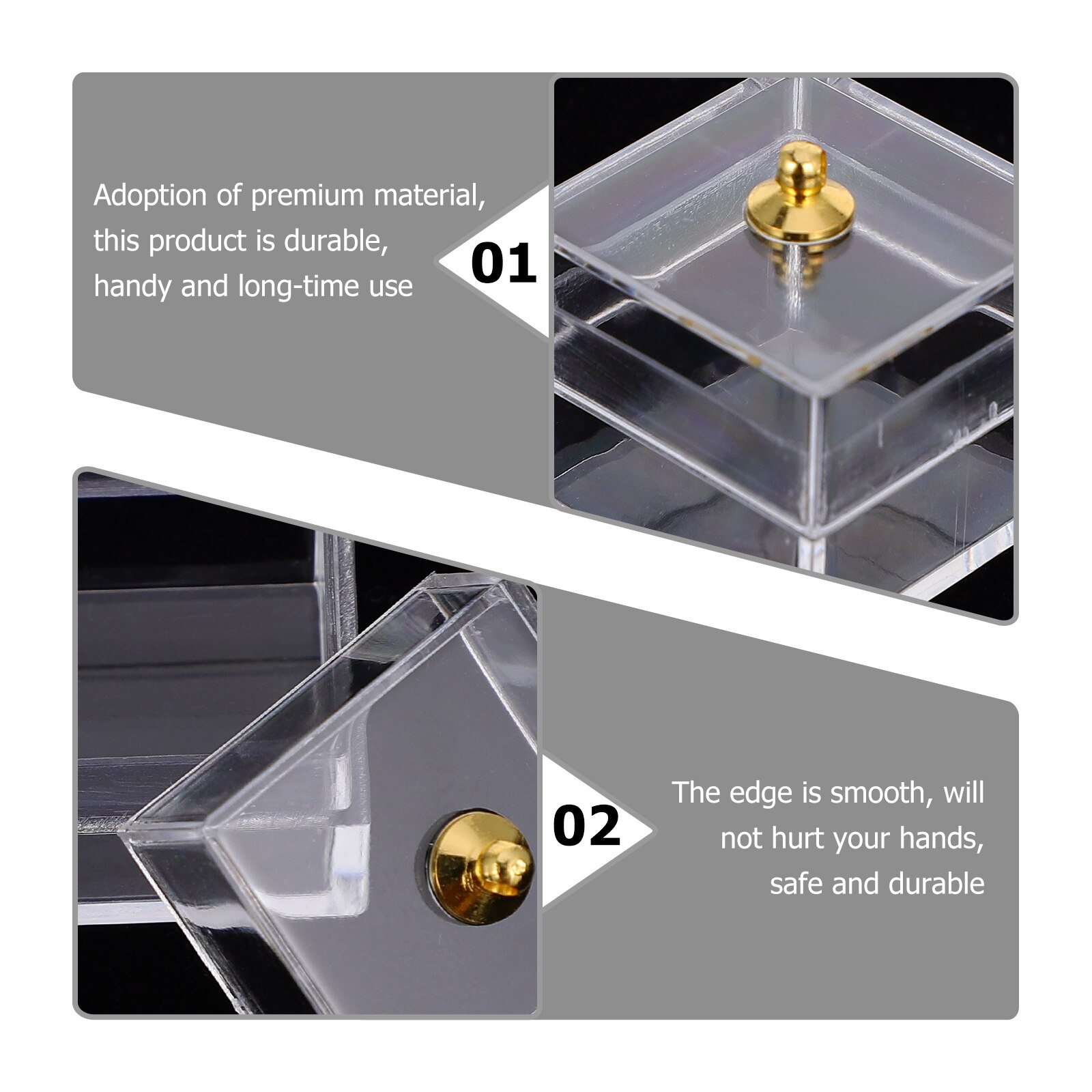 10Pcs Candy Display Box Plastic Storage Case Mini Adornment (Transparent)