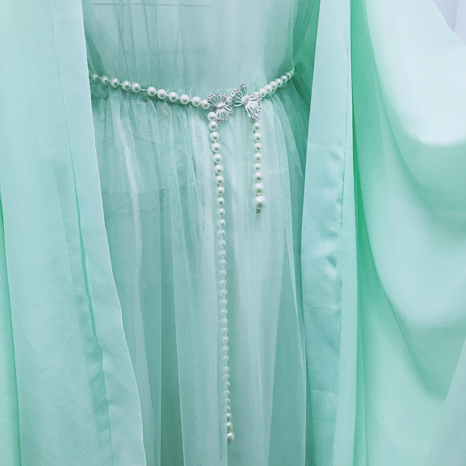 hanfu belt ladies metal adjustable ladies waist chain women strap dress belt pearl decorative clothes accessories