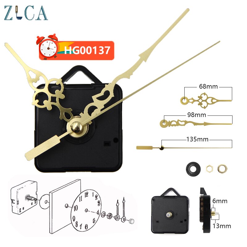 DIY Quartz Clock Movement Accessories Replacement Watch Wall Clock Mechanism Repair with Hour/Minute/Second Bell Clock Hands