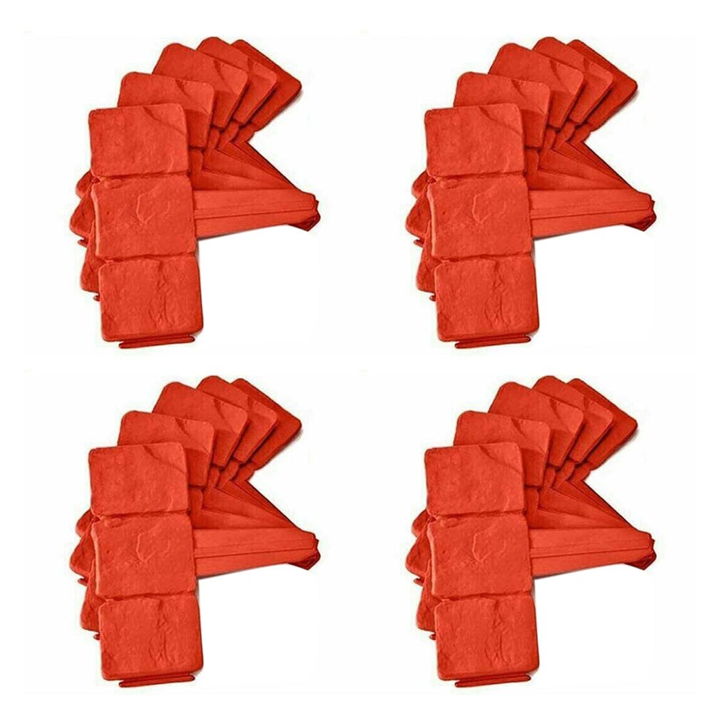 20Pcs Orange Red Garden Fence Edging Cobbled Stone Effect PP Lawn Edging Plant Border Decorations Flower Bed Border Home Decor