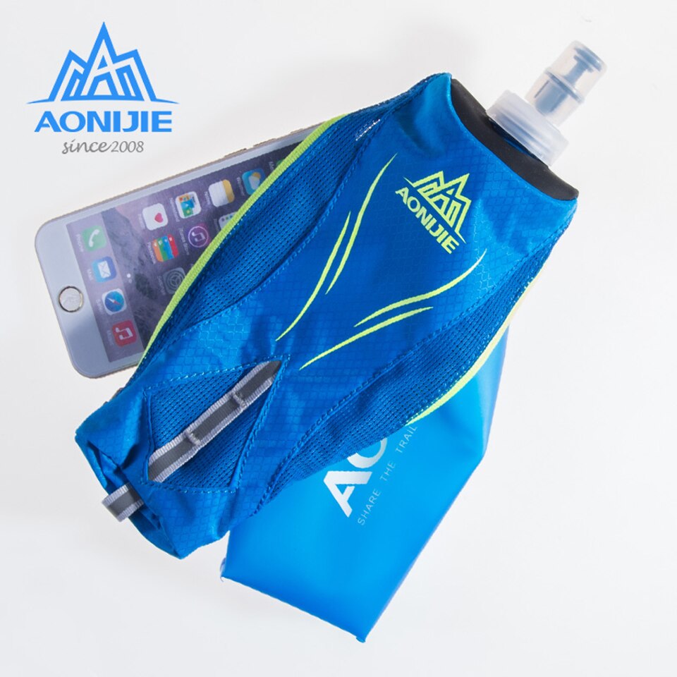 Aonijie waterdichte handzame sportketel voor buiten, marathonlooptelefoontas voor 5.5 inch telefoon, /500ml zachte waterflesjes