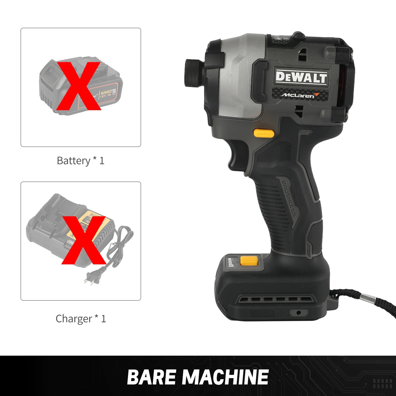 DEWALT DCF85M 20V Max XR Brushless Electric Screwdriver 205Nm Torque 0-3250RPM 13mm Keyless Chuck Variable Speed Power Tool: Default Title